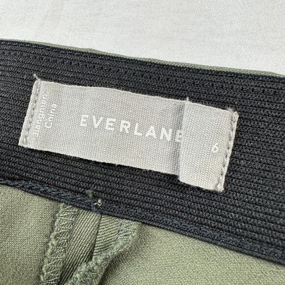 Everlane Pants Womens 6 Green Side Zip Cotton Stretch Ankle Career Back Seam - Picture 4 of 10